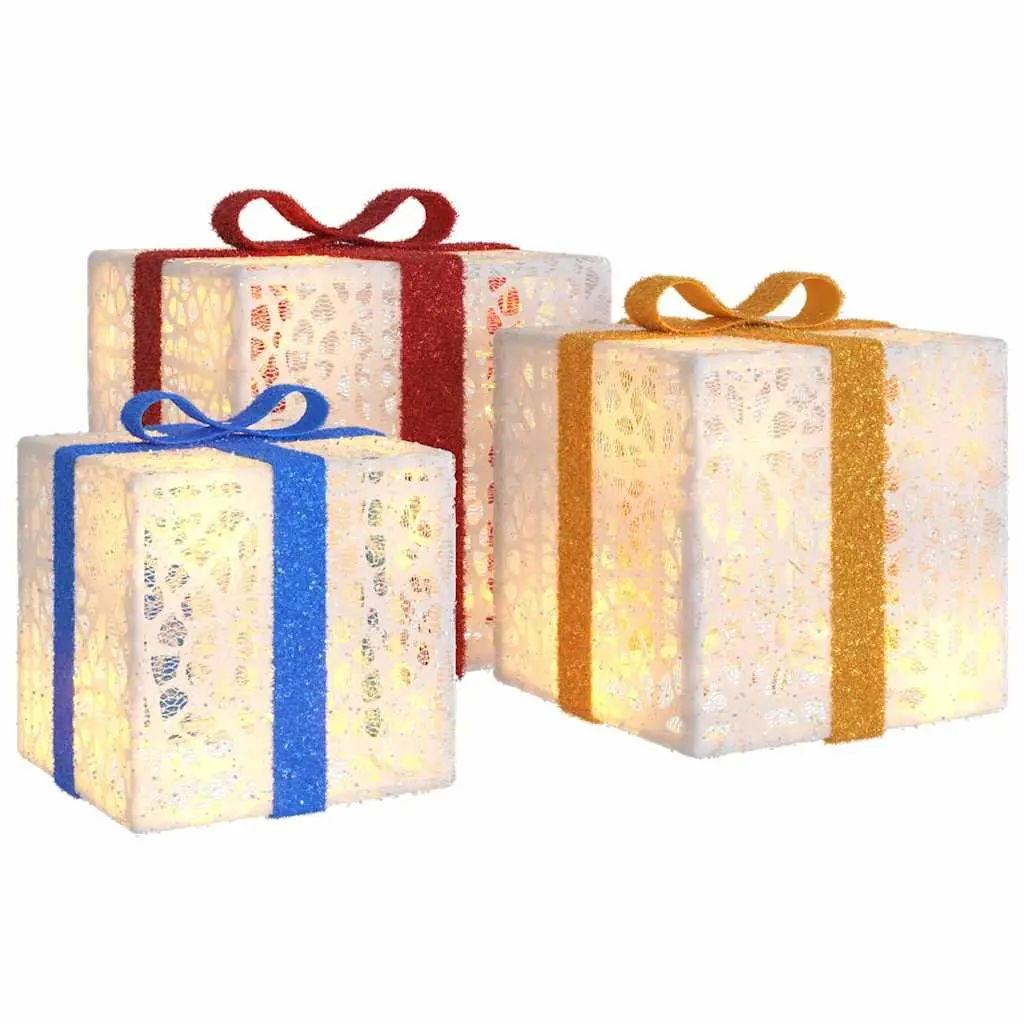 Lighted Christmas Boxes Set of 3 Warm White LED Holiday Decoration