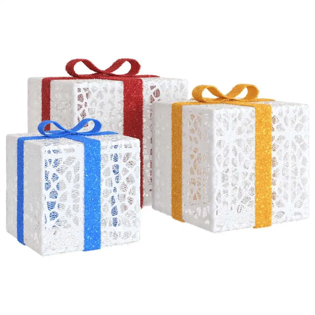 Lighted Christmas Boxes Set of 3 Warm White LED Holiday Decoration