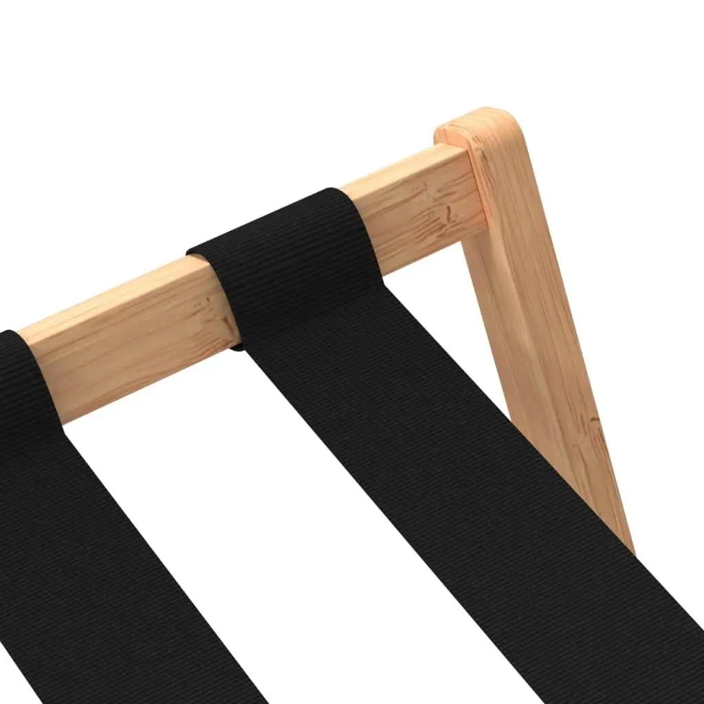 Luggage Rack Bamboo Foldable Suitcase Stand with Shelves Storage Organiser Brown