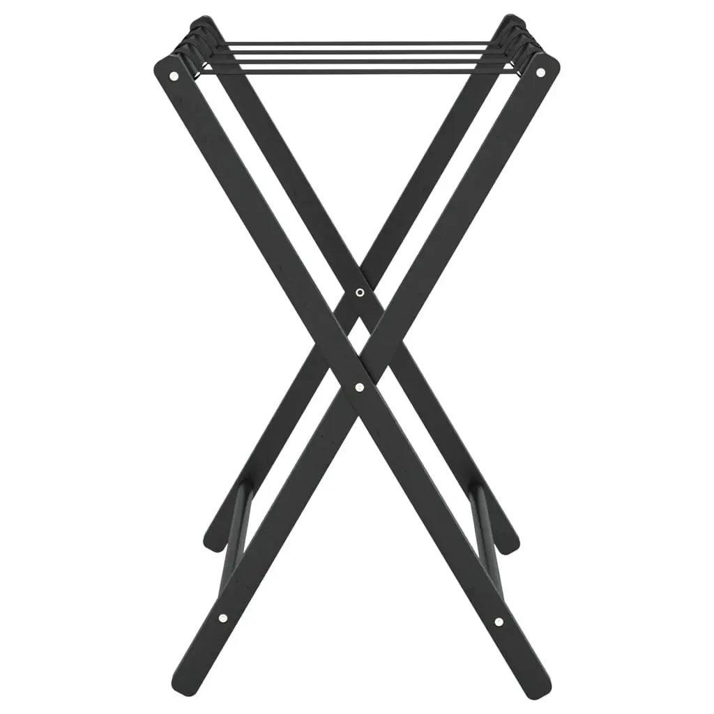Luggage Rack Foldable Bamboo Suitcase Stand Black Storage Holder