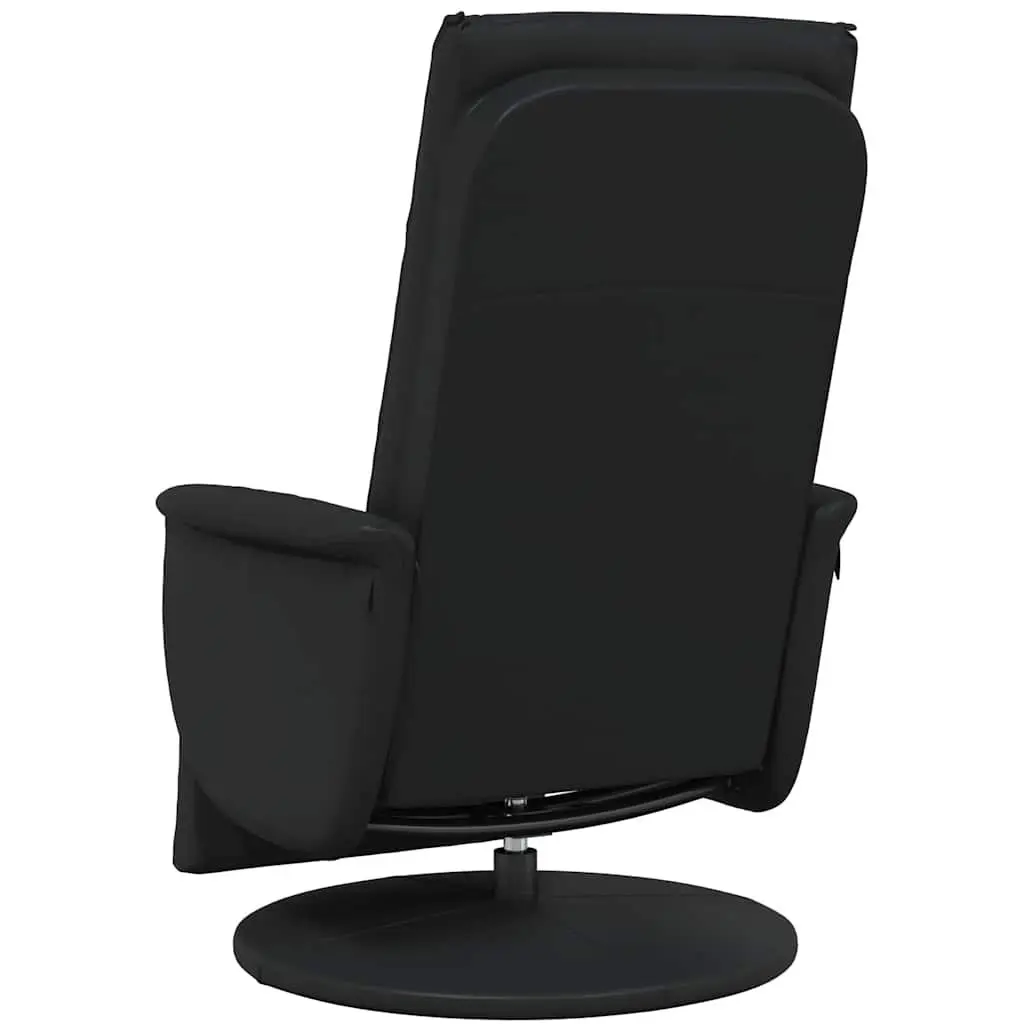 Massage Recliner Chair Vibration Function 360 Degree Swivel Black Faux Leather