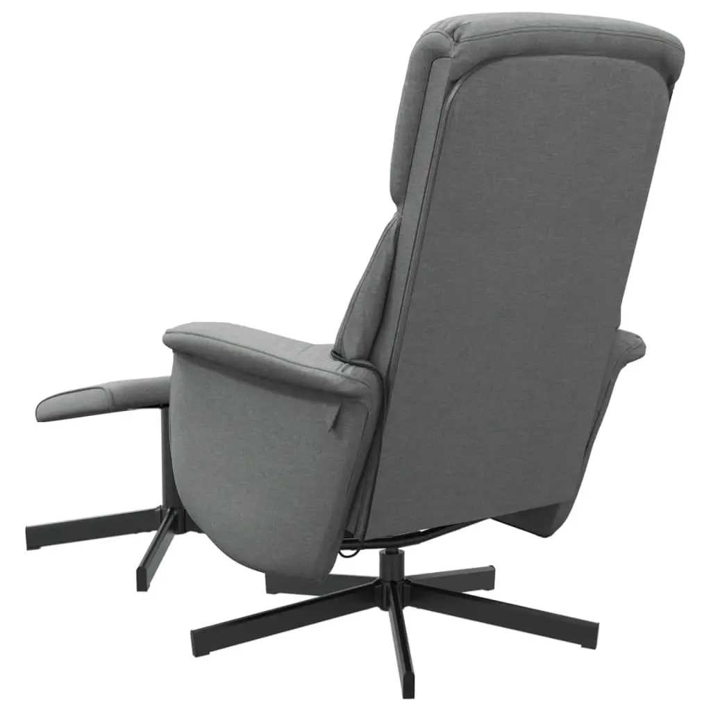 Massage Recliner Chair 6 Point Vibration Dark Grey Fabric with Footstool and Swivel