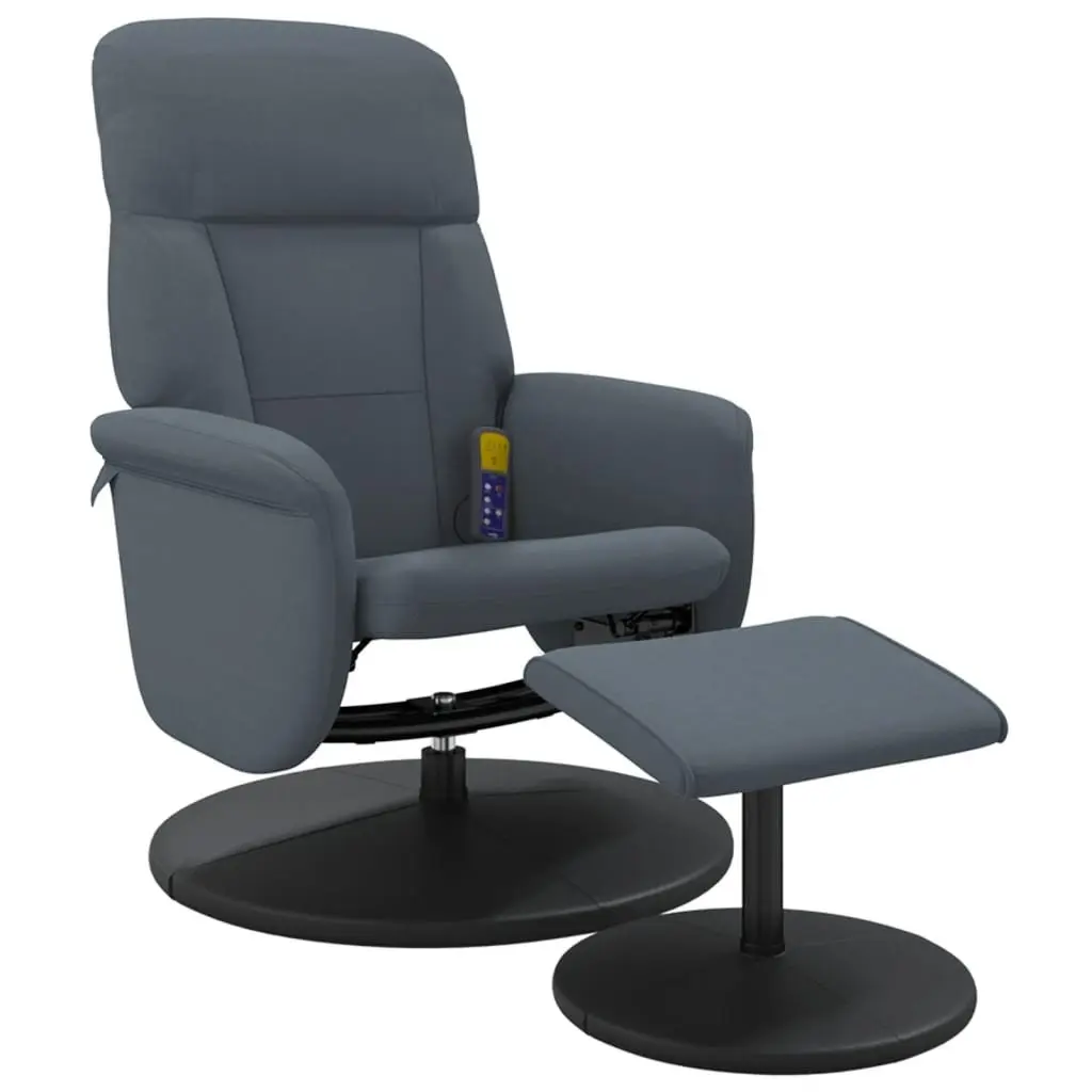Massage Recliner Chair with Vibration Function 360 Swivel Dark Grey Velvet