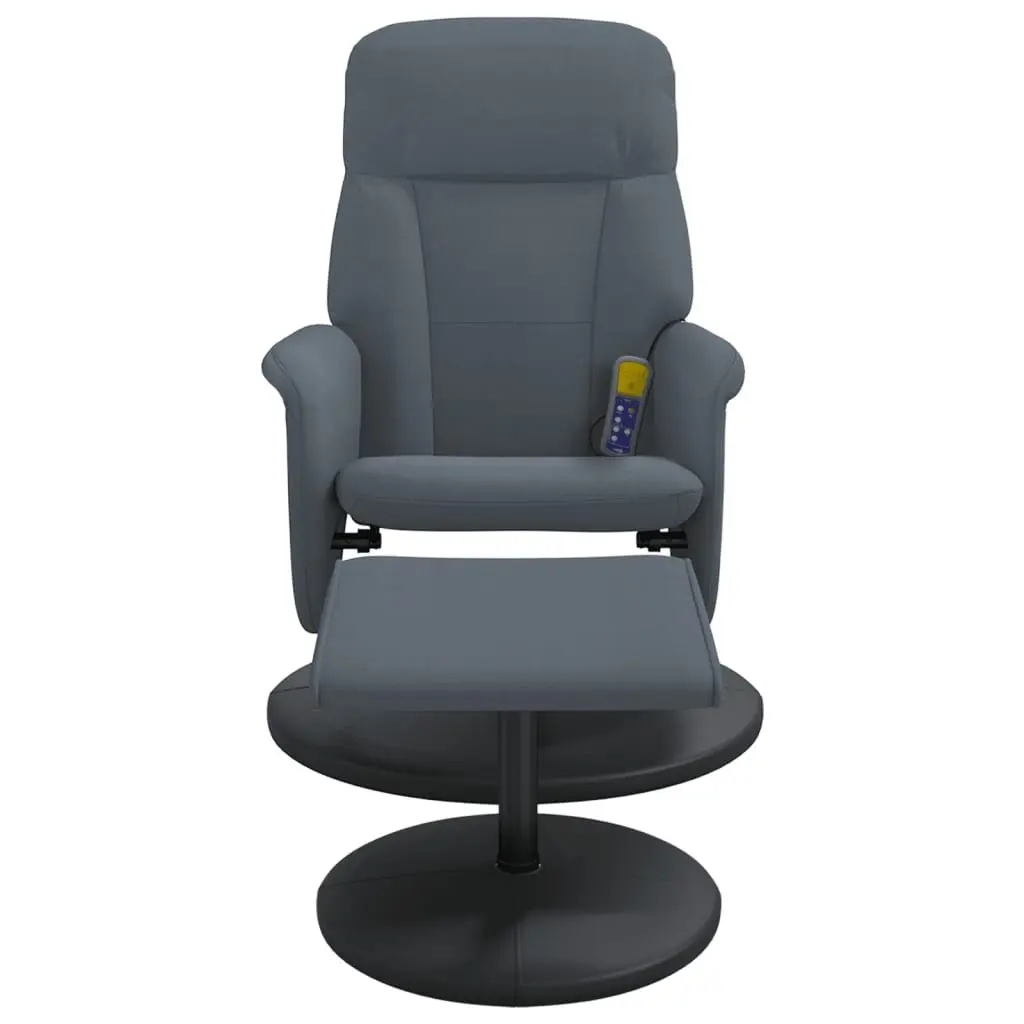 Massage Recliner Chair with Vibration Function 360 Swivel Dark Grey Velvet