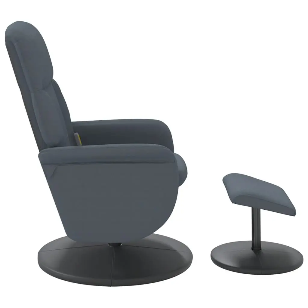 Massage Recliner Chair with Vibration Function 360 Swivel Dark Grey Velvet