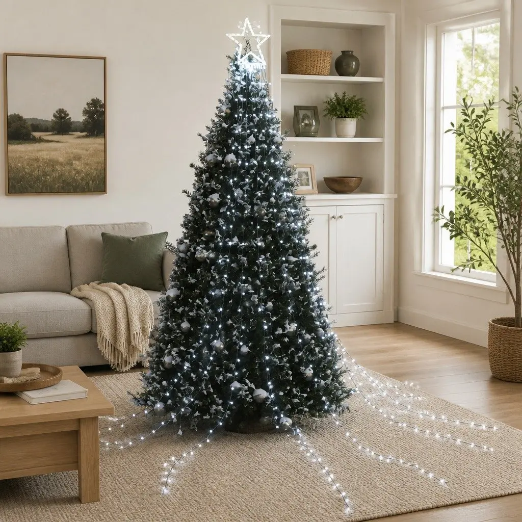 Christmas Tree Light 320 LEDs Cold White Waterproof Indoor Outdoor 8 Modes