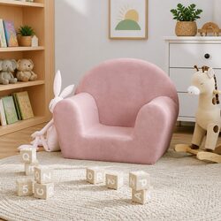 Kids Sofa Pink Soft Plush Children Couch Toddler Furniture Removable Washable