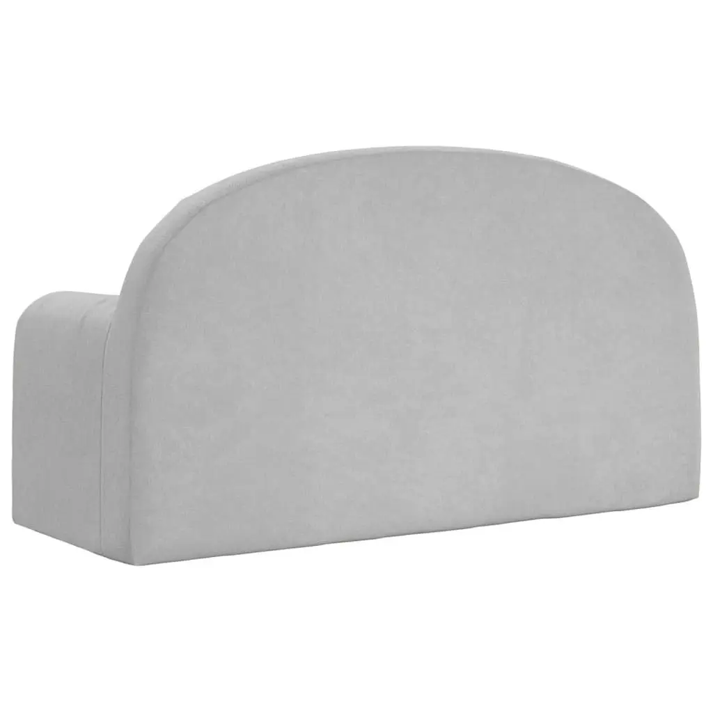 Kids Sofa Bed 2-Seater Grey Soft Plush Folding Armchair Toddler Furniture