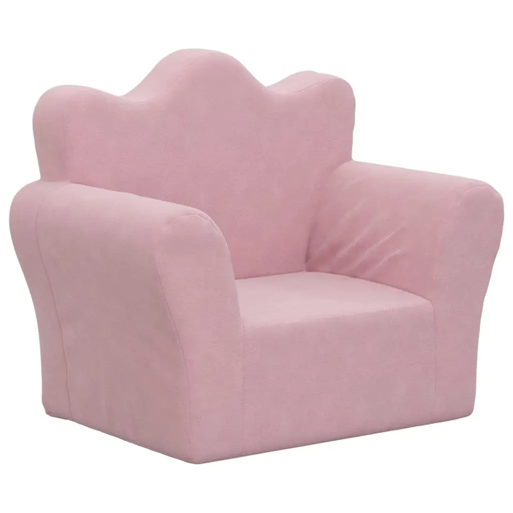Kids Sofa Soft Plush Removable Cover Toddler Couch Pink