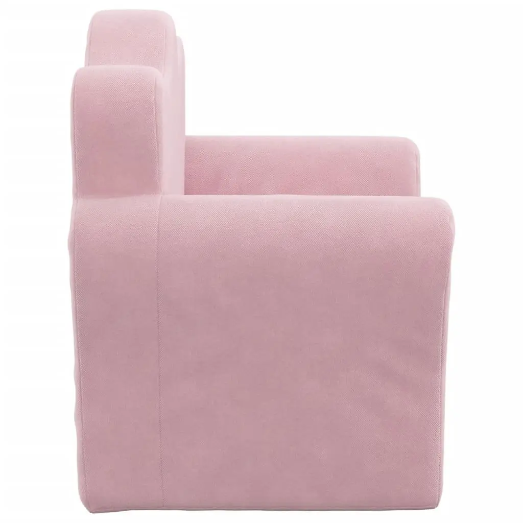 Kids Sofa Soft Plush Removable Cover Toddler Couch Pink
