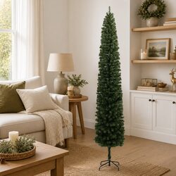 Slim Christmas Tree 270cm Artificial Green with Stand Holiday Decoration Pencil