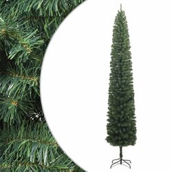 Slim Christmas Tree 300 cm with Stand Green Artificial Holiday Decoration Pencil