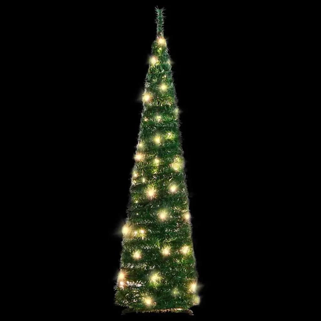 Artificial Christmas Tree Pop-up 120cm Green 50 LEDs 8 Lighting Modes Holiday
