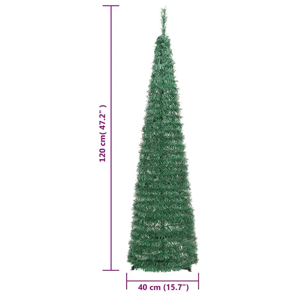 Artificial Christmas Tree Pop-up 120cm Green 50 LEDs 8 Lighting Modes Holiday