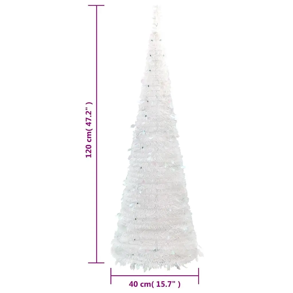 Artificial Christmas Tree Pop-up 50 LEDs White 120cm 8 Lighting Modes Holiday