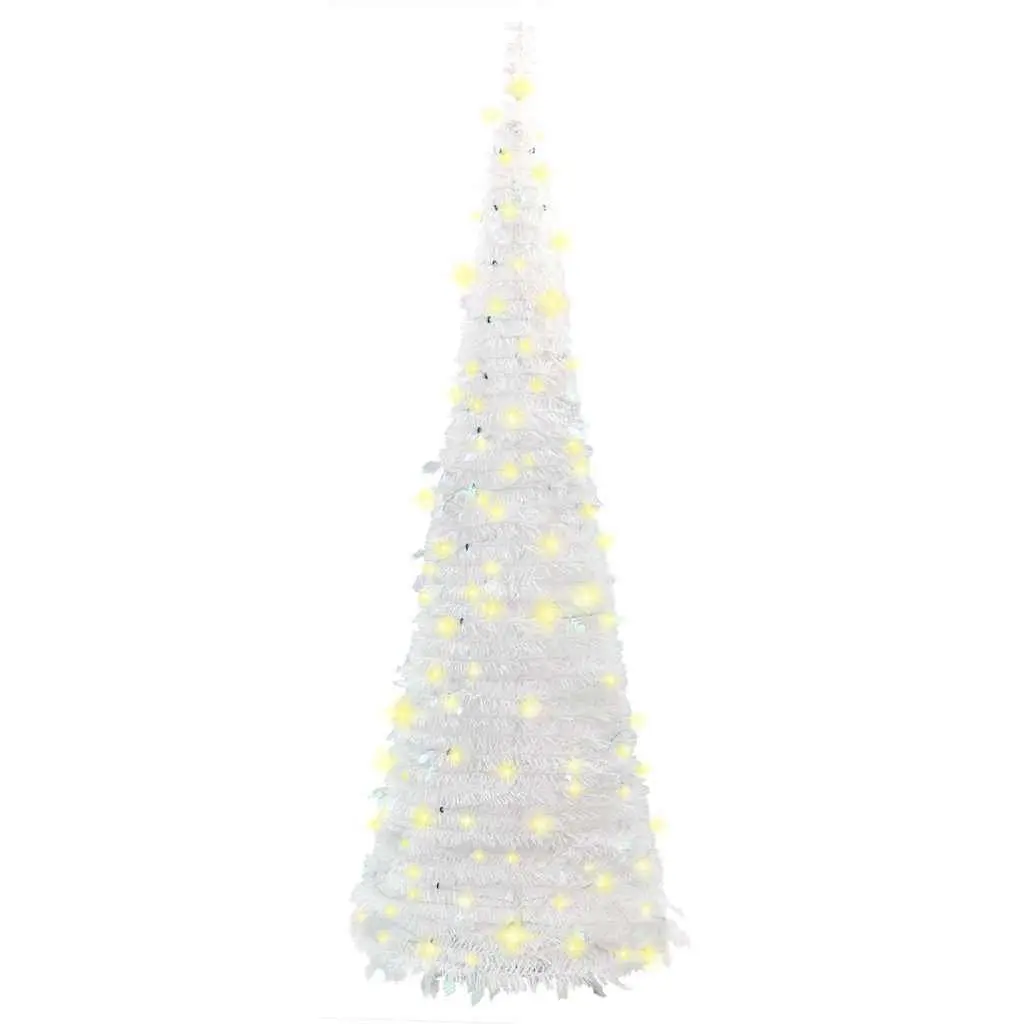 Artificial Christmas Tree Pop-Up 180cm White 150 LEDs 8 Lighting Modes