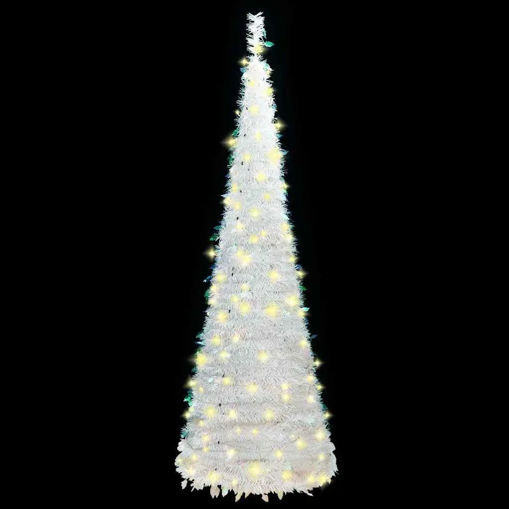 Artificial Christmas Tree Pop-Up 180cm White 150 LEDs 8 Lighting Modes
