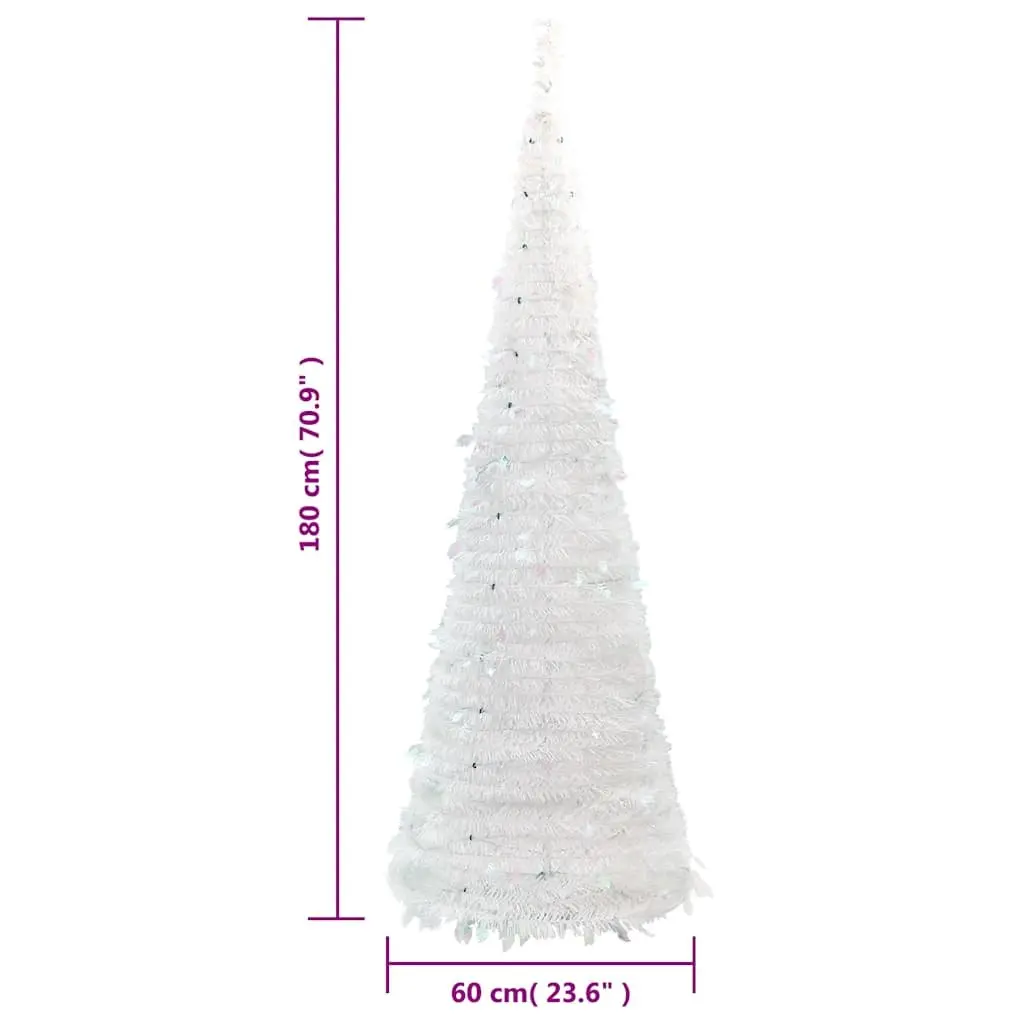 Artificial Christmas Tree Pop-Up 180cm White 150 LEDs 8 Lighting Modes
