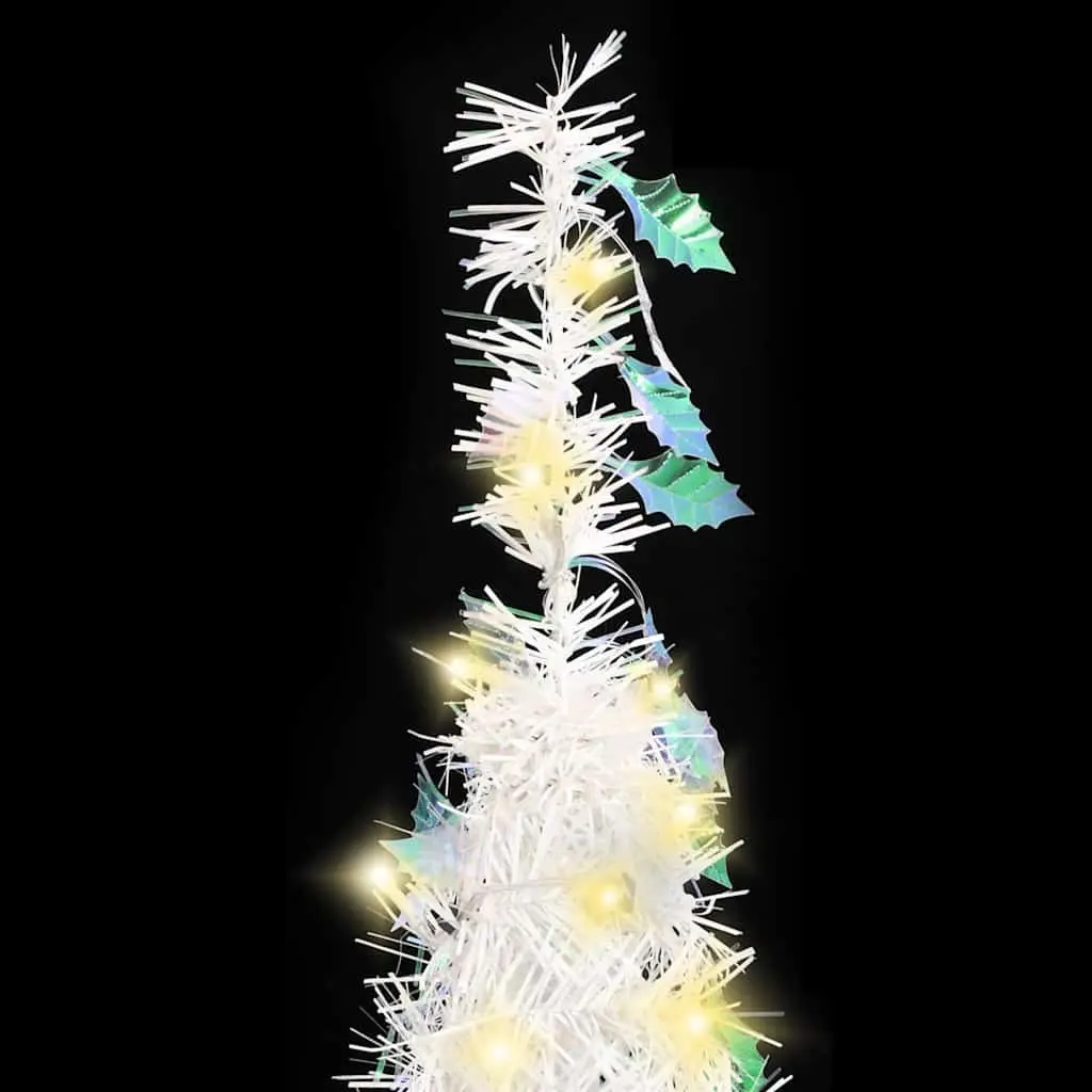 Artificial Christmas Tree Pop-Up 210cm 200 LEDs White 8 Lighting Modes Holiday