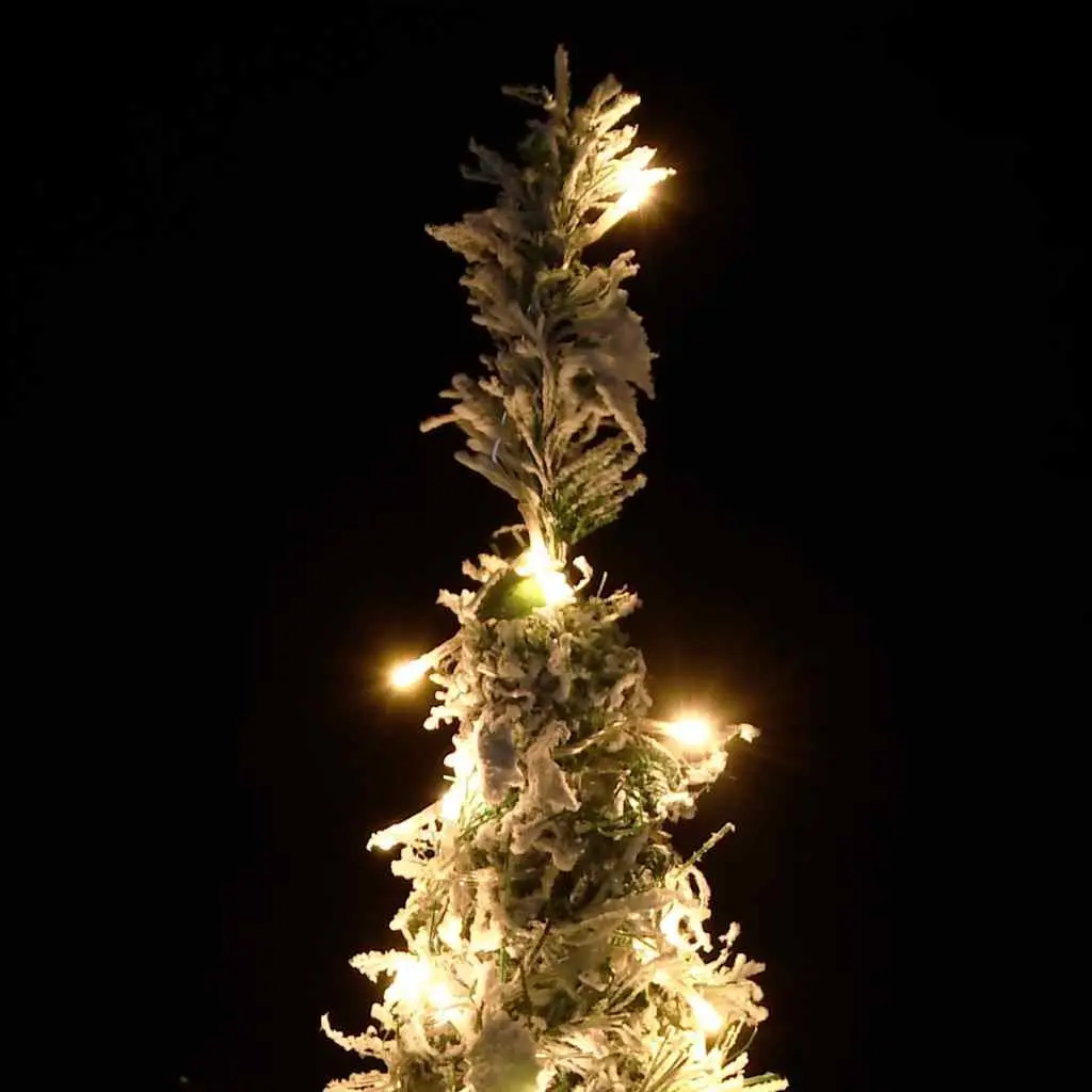 Artificial Christmas Tree Pop-up Flocked Snow 100 LEDs 150cm White Seasonal