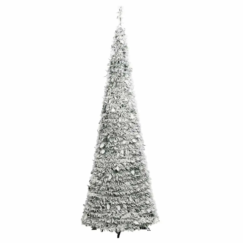 Artificial Christmas Tree Pop-up Flocked Snow 180cm 150 LEDs 8 Lighting Modes