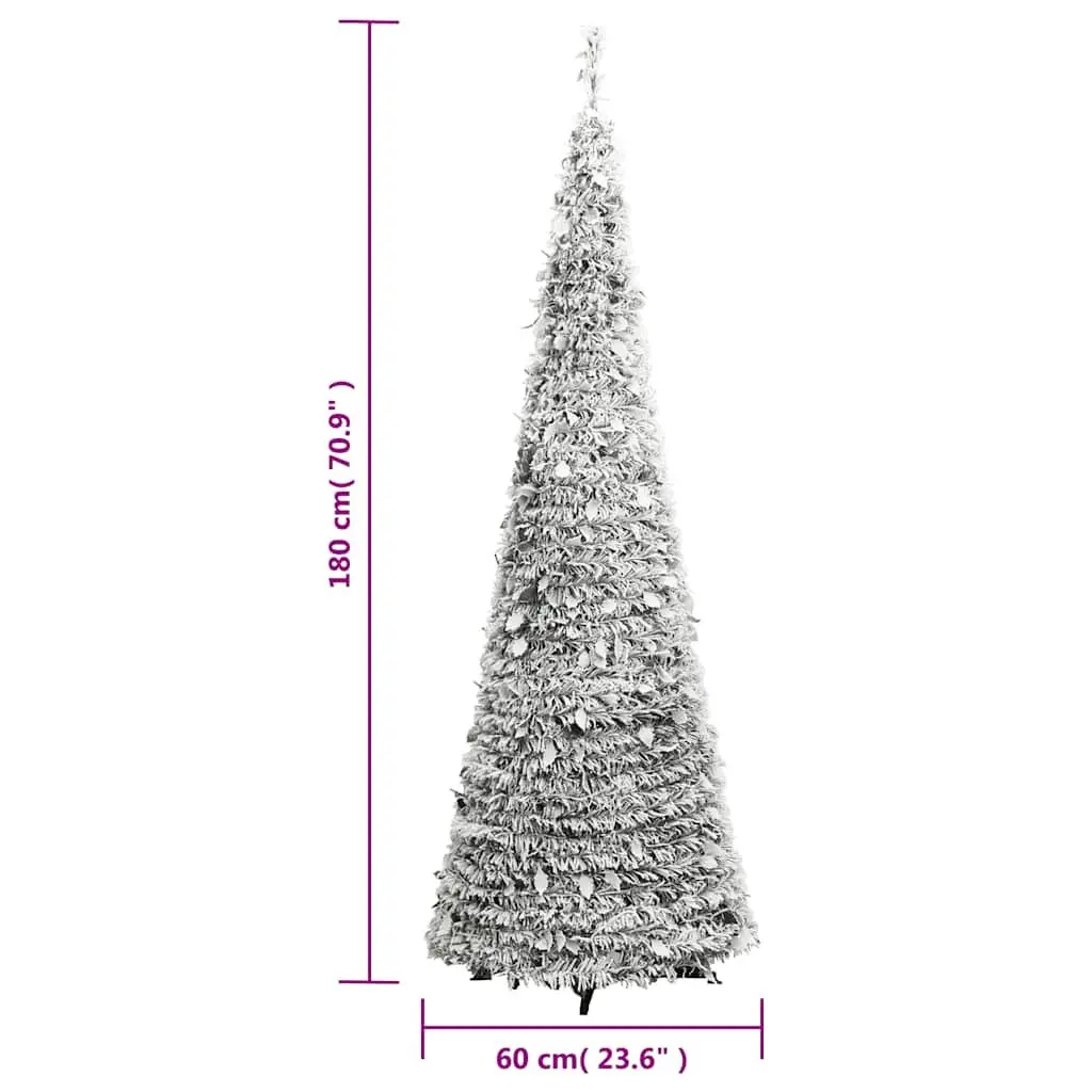 Artificial Christmas Tree Pop-up Flocked Snow 180cm 150 LEDs 8 Lighting Modes