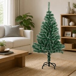Artificial Christmas Tree 150cm Green Flocked Snow Lifelike Seasonal Holiday