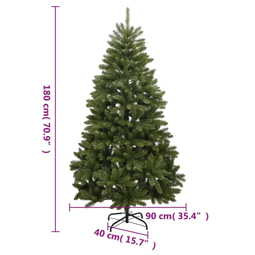 Artificial Christmas Tree Hinged Construction 180cm Green Realistic Lifelike