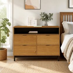 Drawer Cabinet Chest of Drawers 110x40x80 cm Brown Wood Storage Organizer