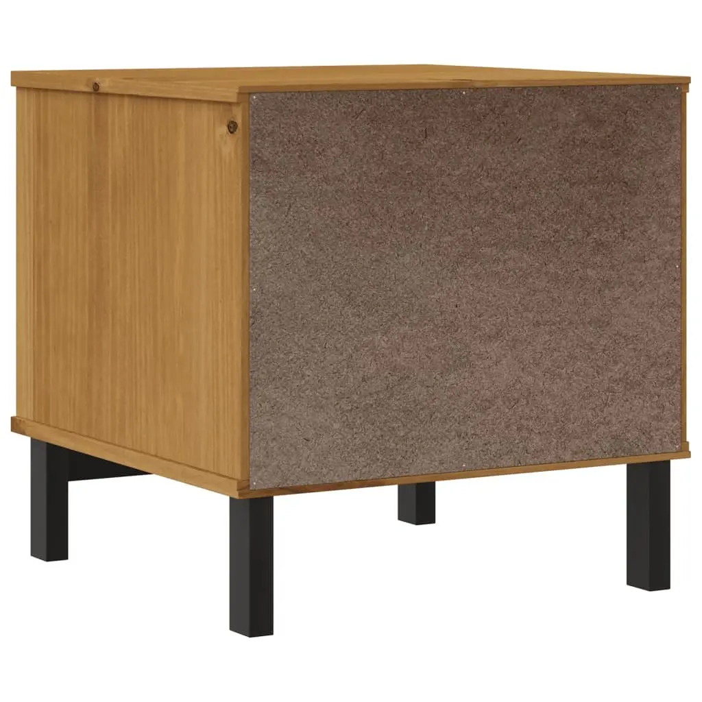 Side Table Solid Pine Wood Storage 50x50x50 cm Brown