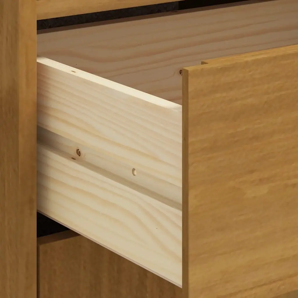Highboard Storage Cabinet with Glass Door Brown Engineered Wood 92cm W x 40cm D x 122.5cm H