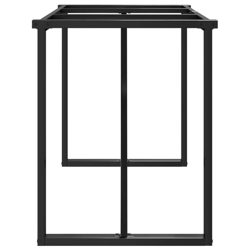 Steel O-Frame Dining Table Legs Industrial Black 120x60x73cm