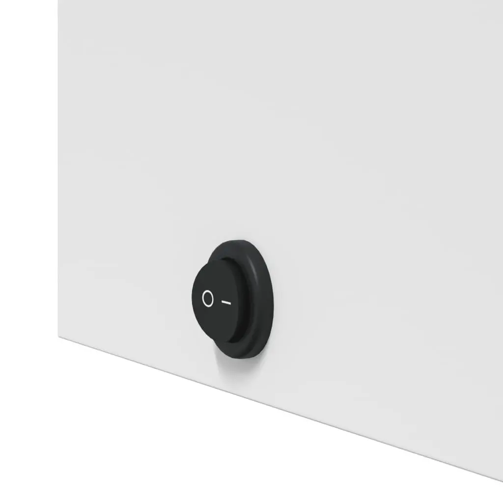 Bathroom Mirror Cabinet LED Light Wall-Mounted Storage 60x13x52cm White Engineered Wood