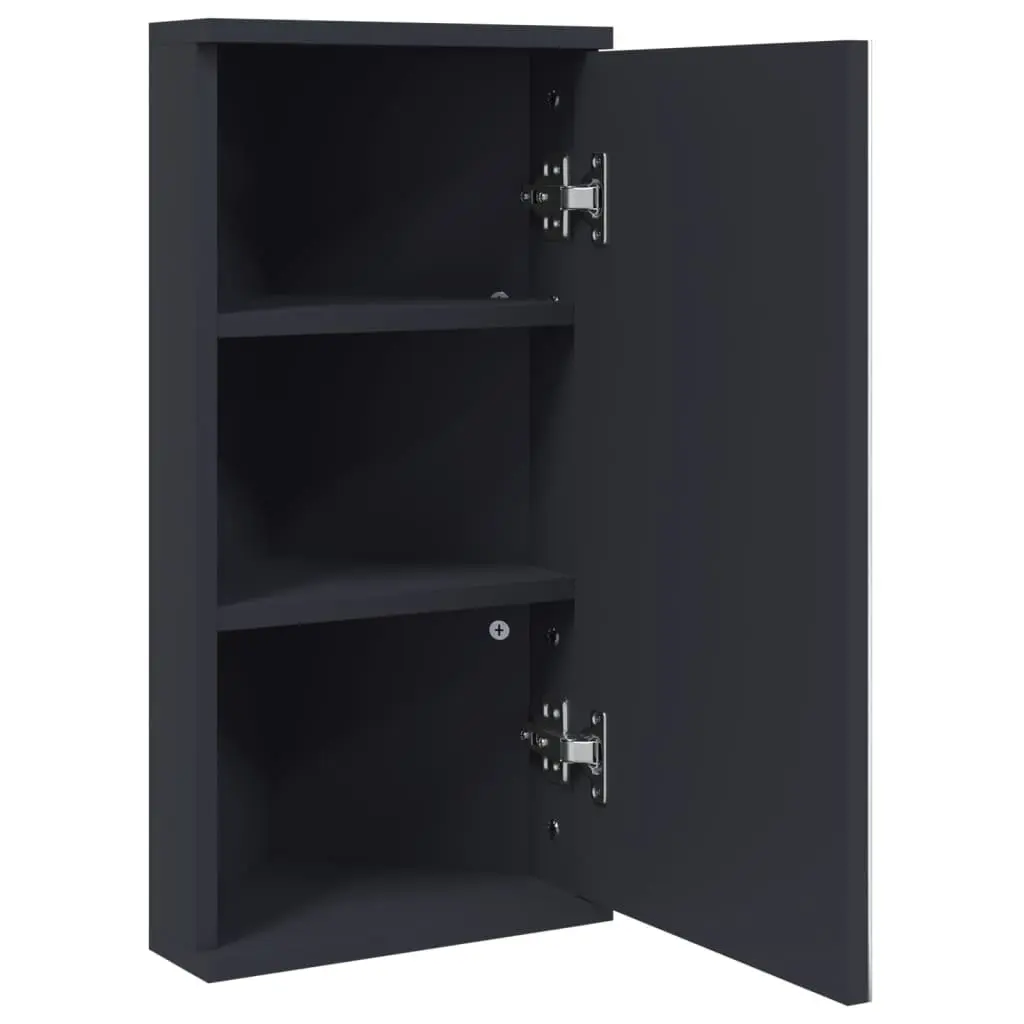Corner Bathroom Mirror Cabinet Wall-Mounted Storage 30x24x60cm Grey