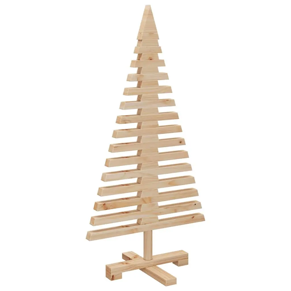 Wooden Christmas Tree Decoration Solid Pine Wood 90cm Rustic Holiday Home Decor
