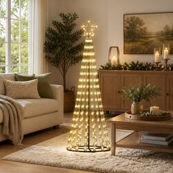 LED Christmas Tree 180cm Warm White 275 Lights 8 Effects USB Powered Holiday