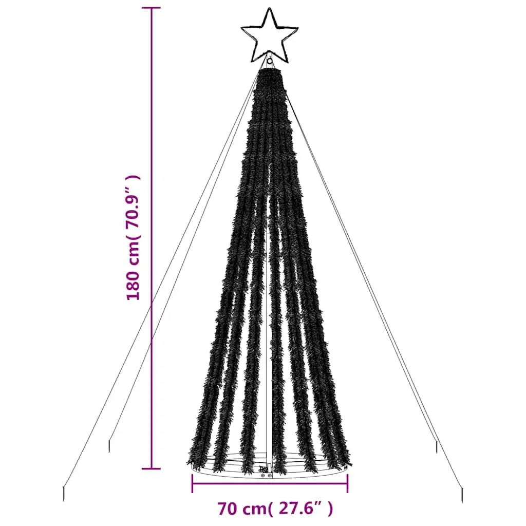 LED Christmas Tree 275 LEDs Warm White 180cm Pre Lit Xmas Tree Home Decor