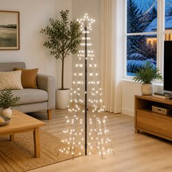 LED Christmas Tree with Spikes 220 Cold White Lights 8 Effects 180cm Outdoor