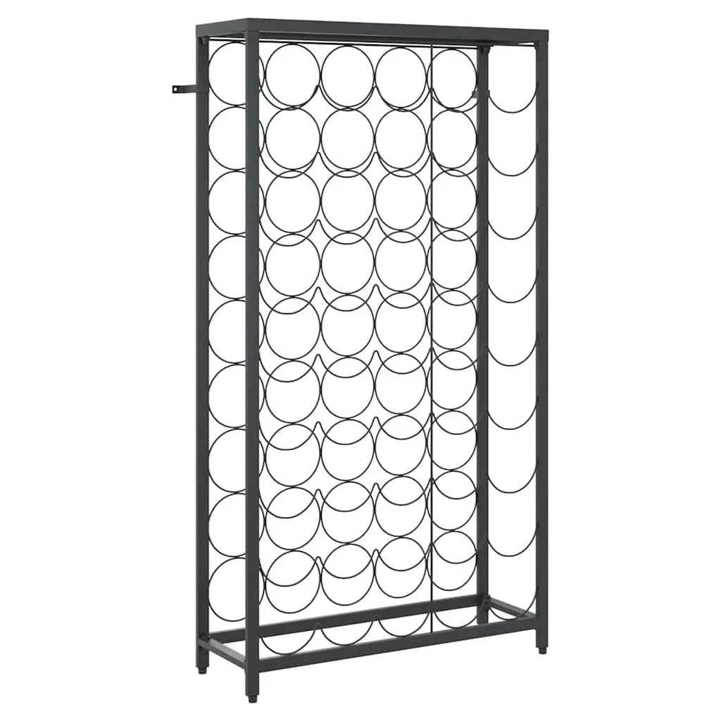 Wine Rack Wall Mount Storage Display Stand Wrought Iron Black for 45 Bottles