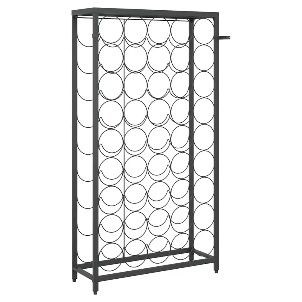 Wine Rack Wall Mount Storage Display Stand Wrought Iron Black for 45 Bottles