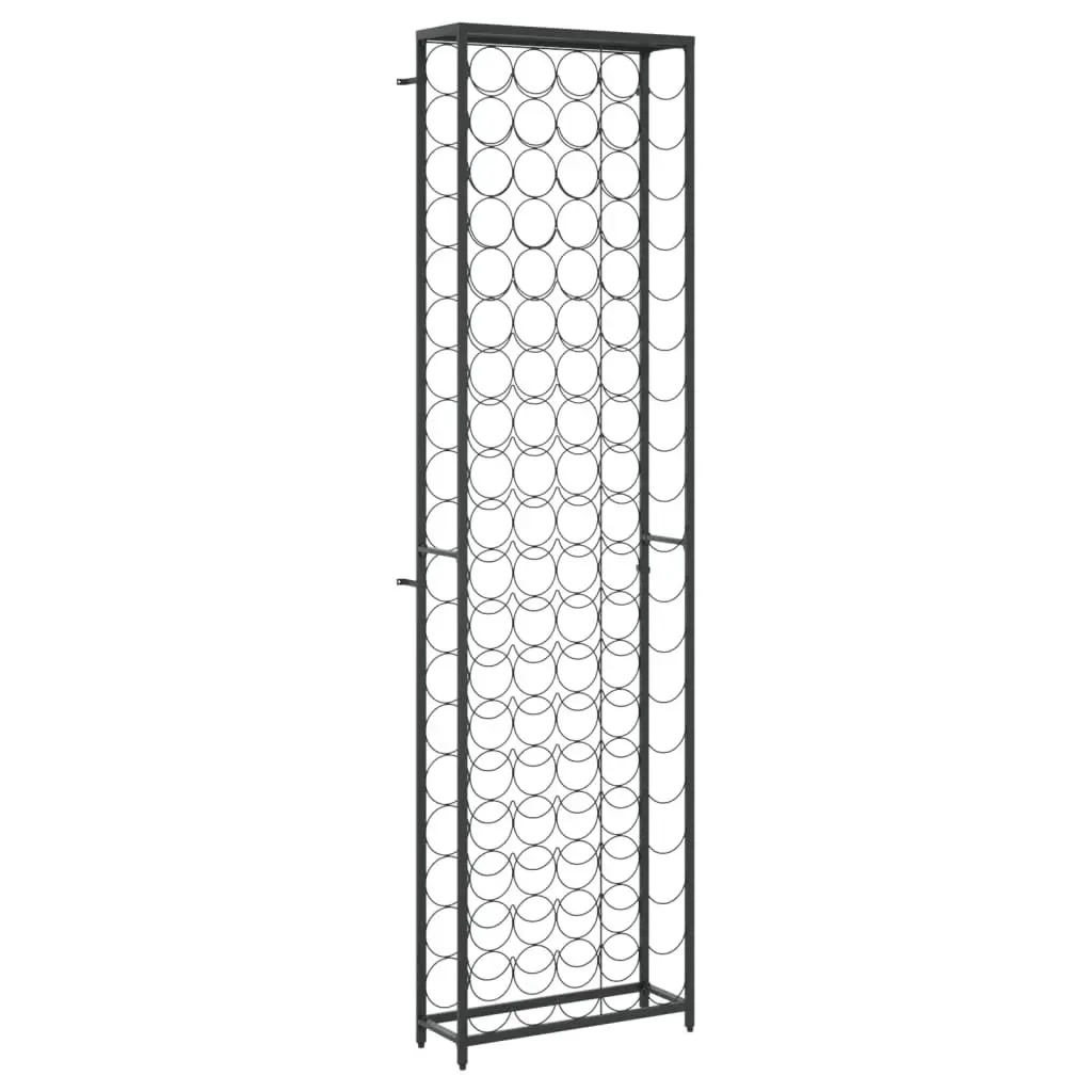 Wine Rack for 95 Bottles Black Wrought Iron Wall Mount Storage Display Stand