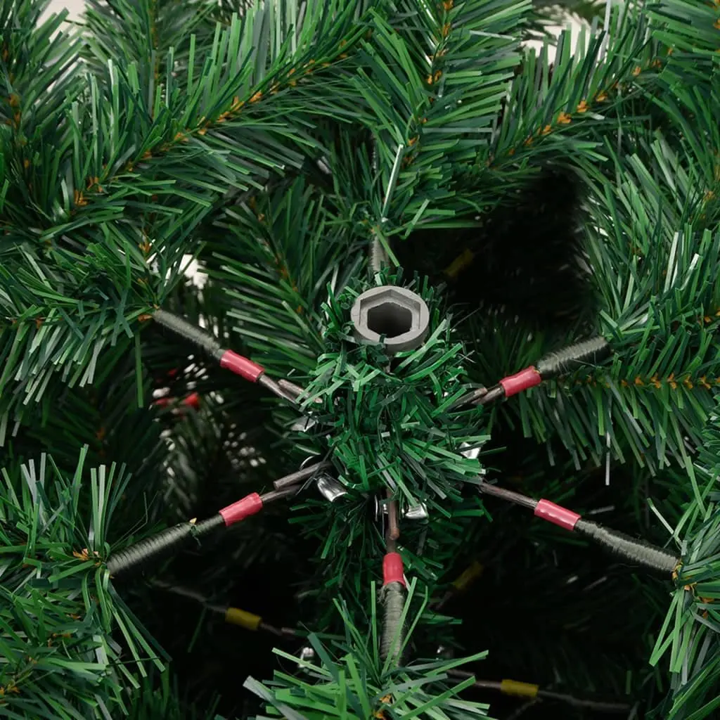 Artificial Christmas Tree Hinged 180cm Green Lifelike PE Tips with Cones and Berries