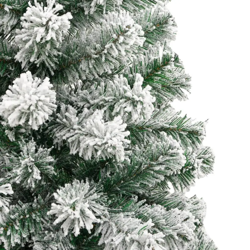 Artificial Christmas Tree Hinged Construction 180cm White Flocked Snow