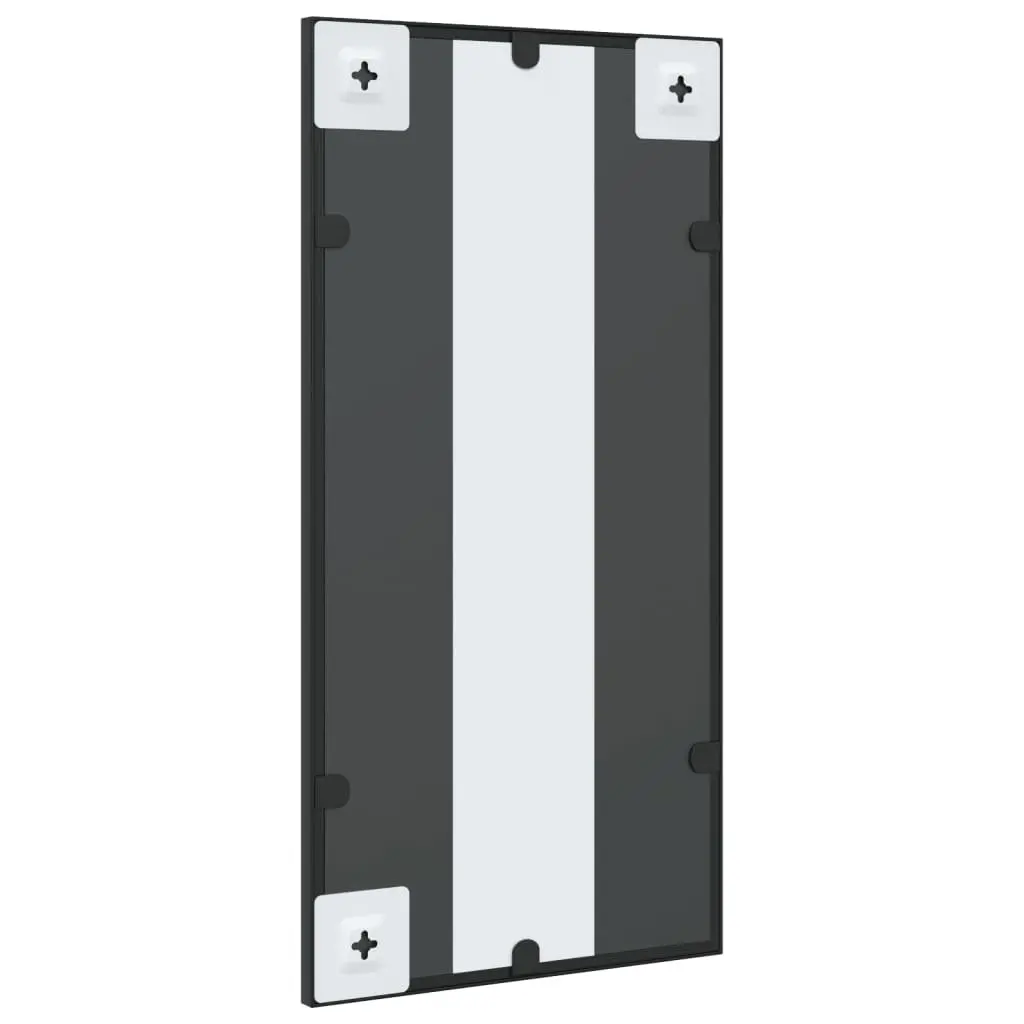 Wall Mirror Black Rectangle Iron Frame 30x60 cm Vertical Horizontal Mount