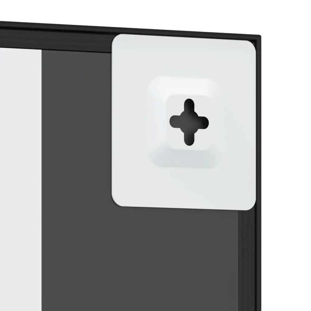 Wall Mirror Black Rectangle Iron Frame 30x60 cm Vertical Horizontal Mount