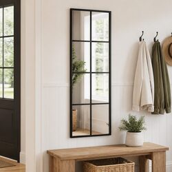 Wall Mirror Rectangle Black 30x80cm Minimalist Home Decor Glass Bathroom Bedroom