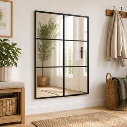 Wall Mirror Rectangle Black 50x60cm Hanging Home Decor Minimalist Design