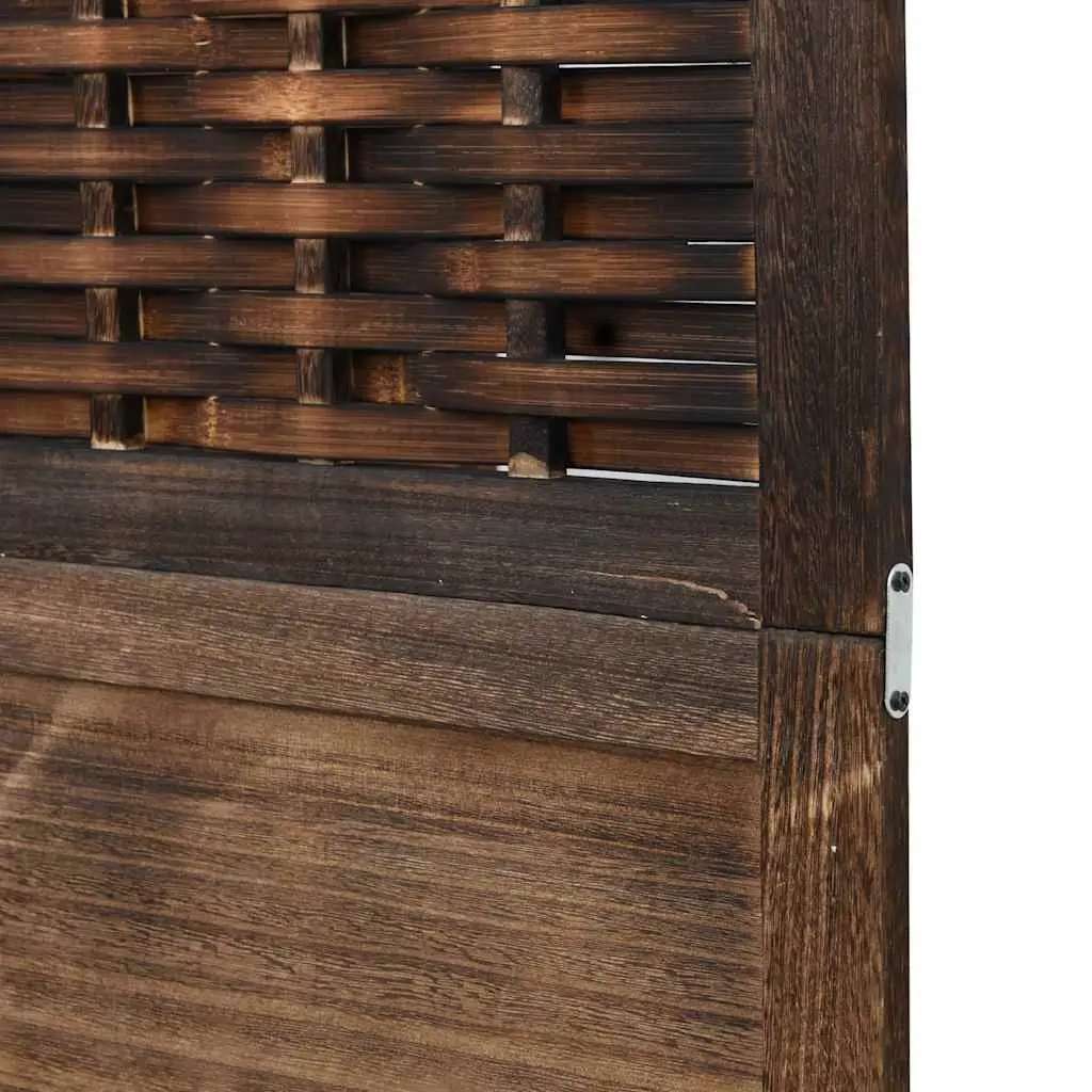 Room Divider Folding Privacy Screen 4 Panels Dark Brown Bamboo and Wood Indoor Decor