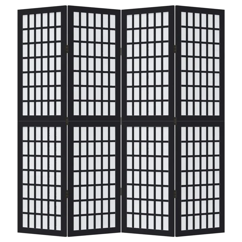 4 Panel Room Divider Folding Privacy Screen Black