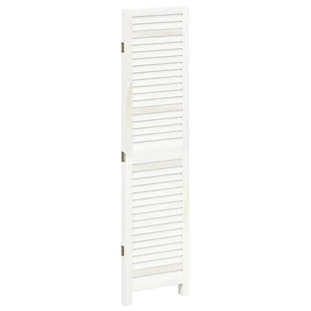 Room Divider Folding Privacy Screen 3 Panels White Solid Wood
